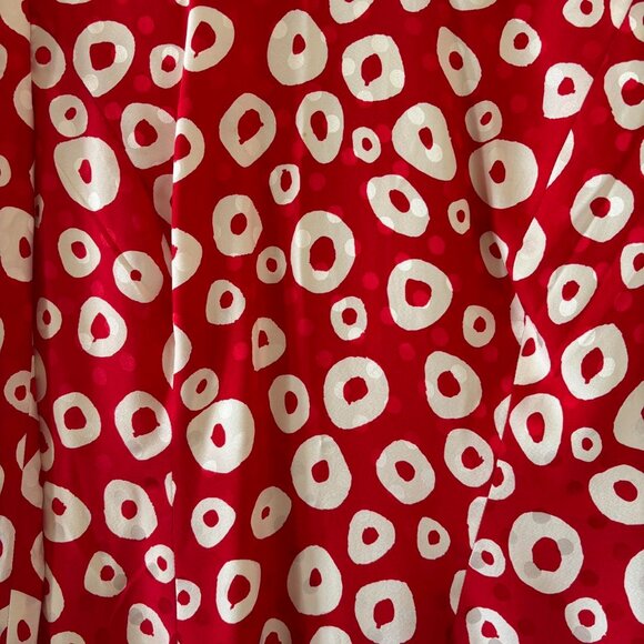 80s Vintage Designer 100% Silk Red Statement Blouse David Hayes SMALL - Picture 2 of 5